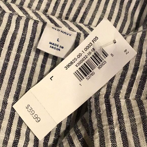 Old Navy NEW Nautical Blue Pinstriped Wrap Dress - Picture 11 of 12